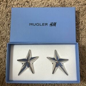 Mugler H&M Silver Earrings